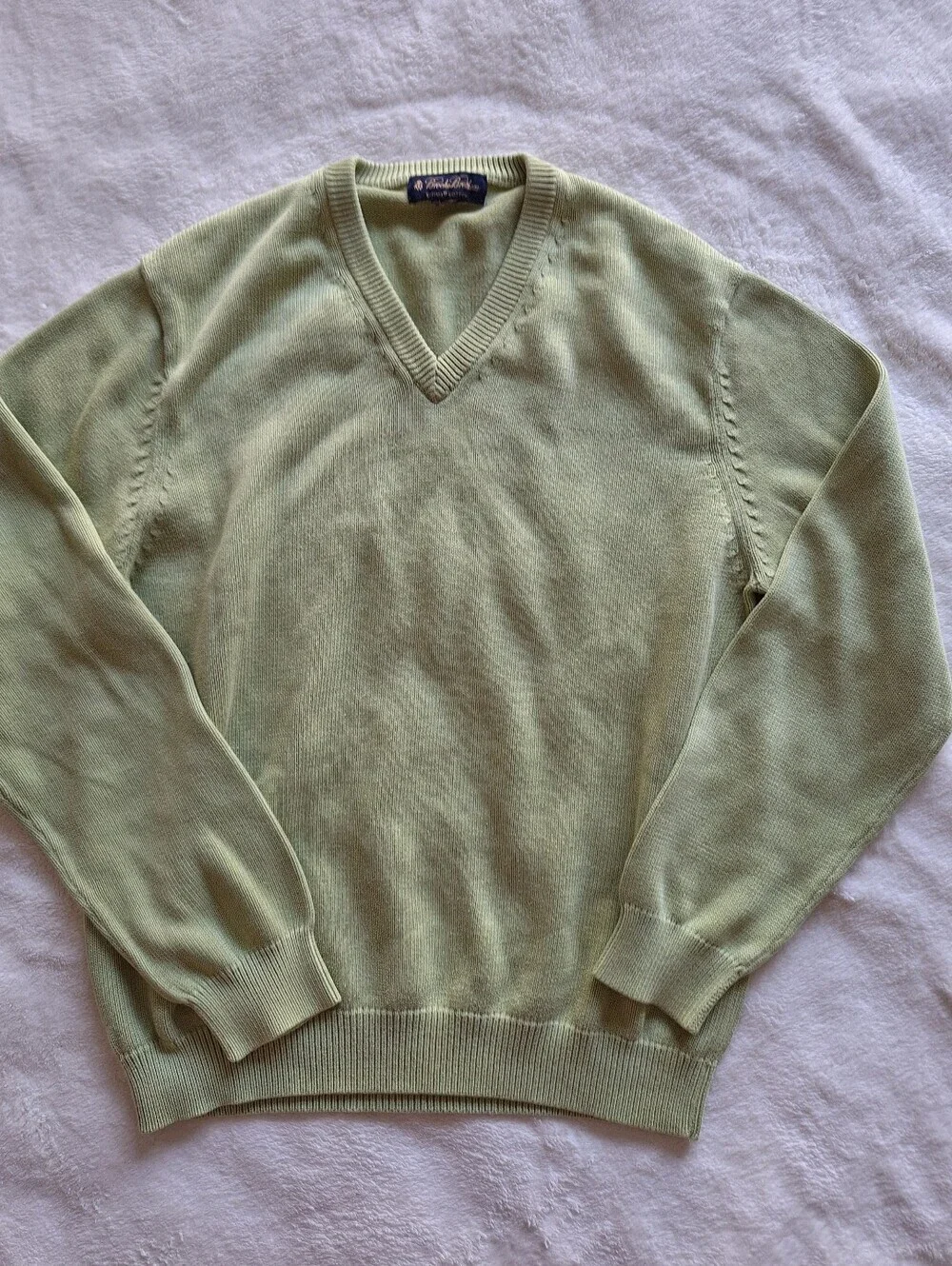Brooks Brothers Supima Cotton V-Neck Sweater Sage Green Men’s Size M